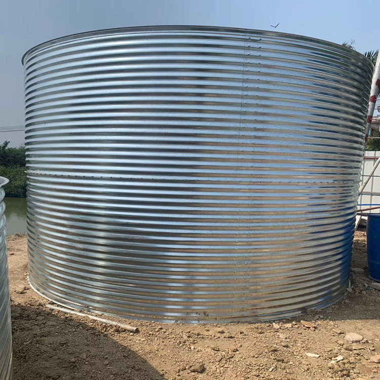 水池镀锌板波纹板1.0厚高度2.55米直径5.3米750克刀刮布