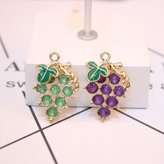 工廠直供創意 diy滴油合金飾品配件點鑽葡萄吊墜項鍊鑰匙扣小掛件