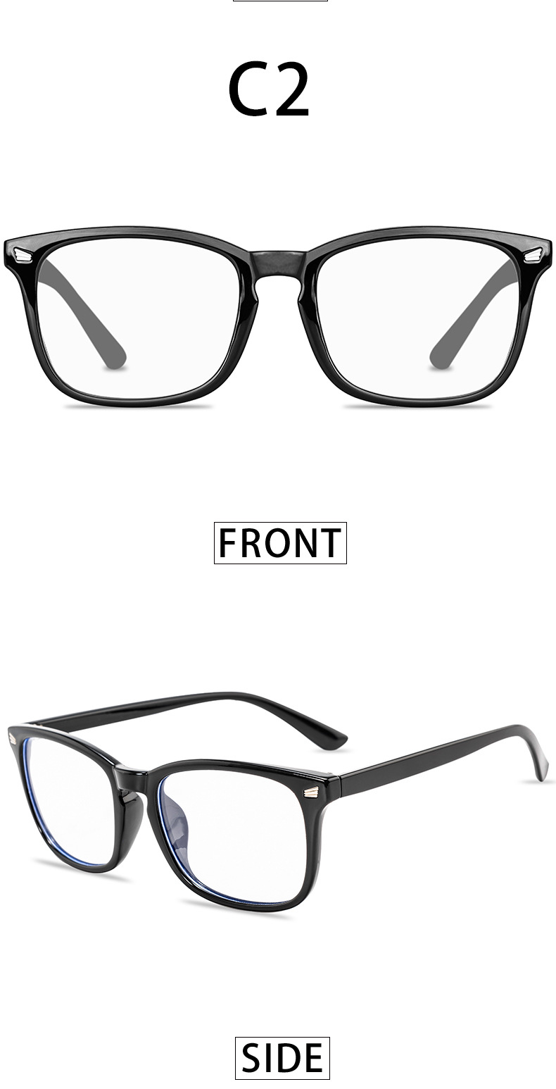 Classic Style Solid Color Ac Square Full Frame Optical Glasses display picture 2