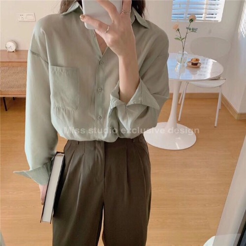 Boutique white chiffon women's long-sleeve shirt  spring and summer new design sunscreen top
