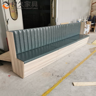 香港小吃甜品店靠墙卡座奶茶店咖啡厅储物沙发快餐店翻盖梳化定制