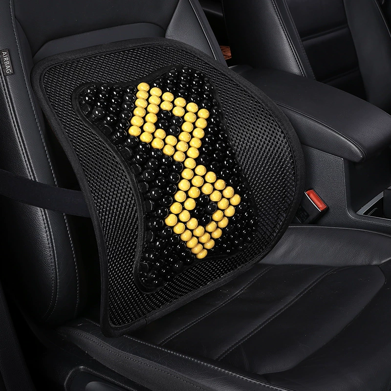 Деревянные бусины благоприятный талии подушки автомобиля талии подушки офис талии подушки благоприятный обратно [черный/ромбовидная Форма]