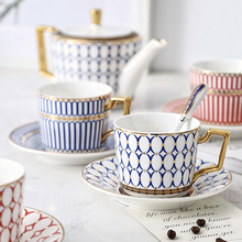 欧式金边陶瓷咖啡杯碟精致咖啡杯套装英式下午茶杯子花茶杯
