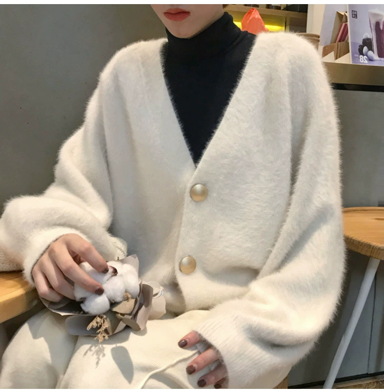 Куртка-кардиган из бархата с V-образным вырезом, Oversized, женская, короткая осенняя куртка, размер в одном (обхват груди 108 см)