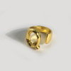 Retro golden ring with letters, Korean style, English letters, European style, on index finger