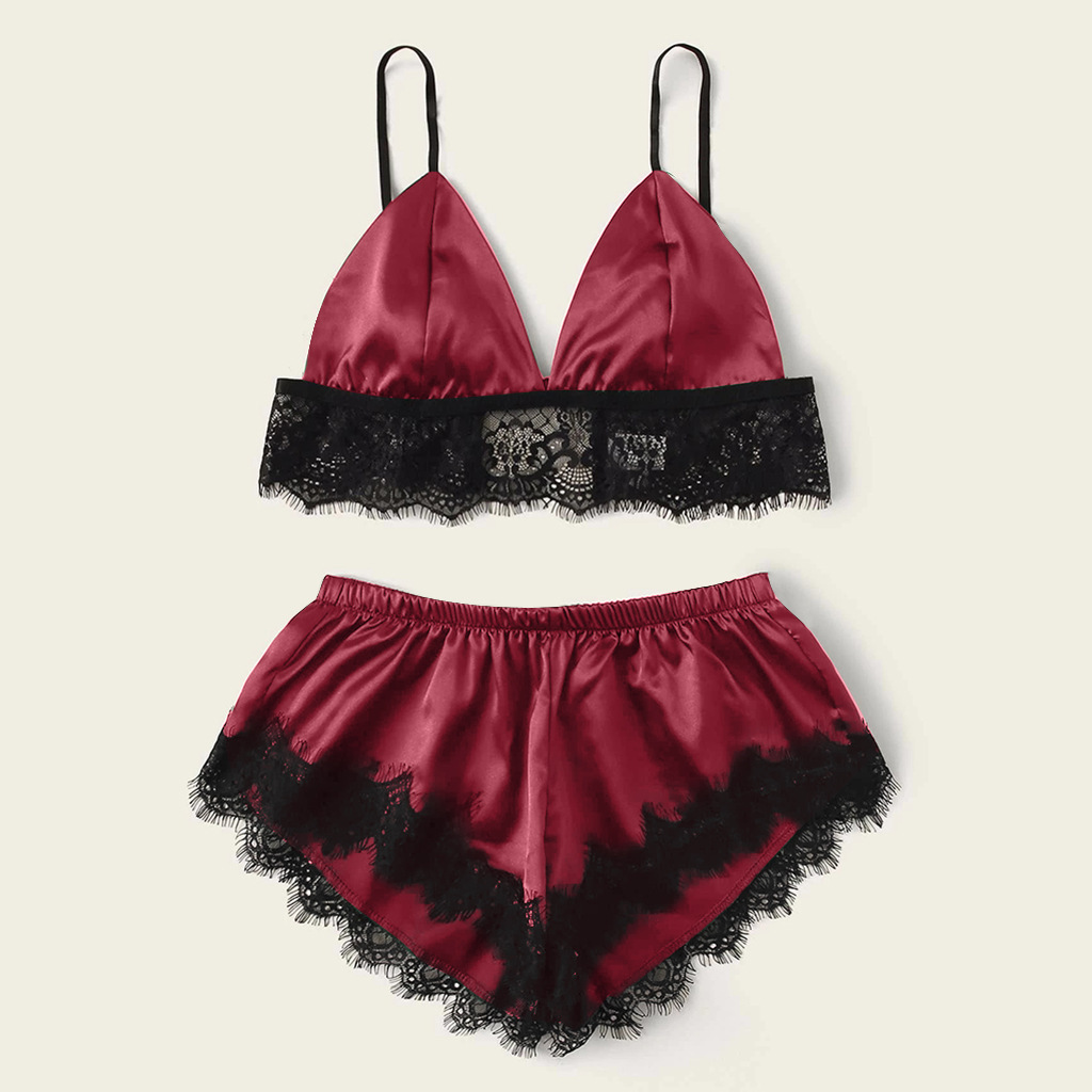 蕾丝性感套装女士睡衣欧美定制外贸工厂透明性感诱惑真丝情趣内衣|ru