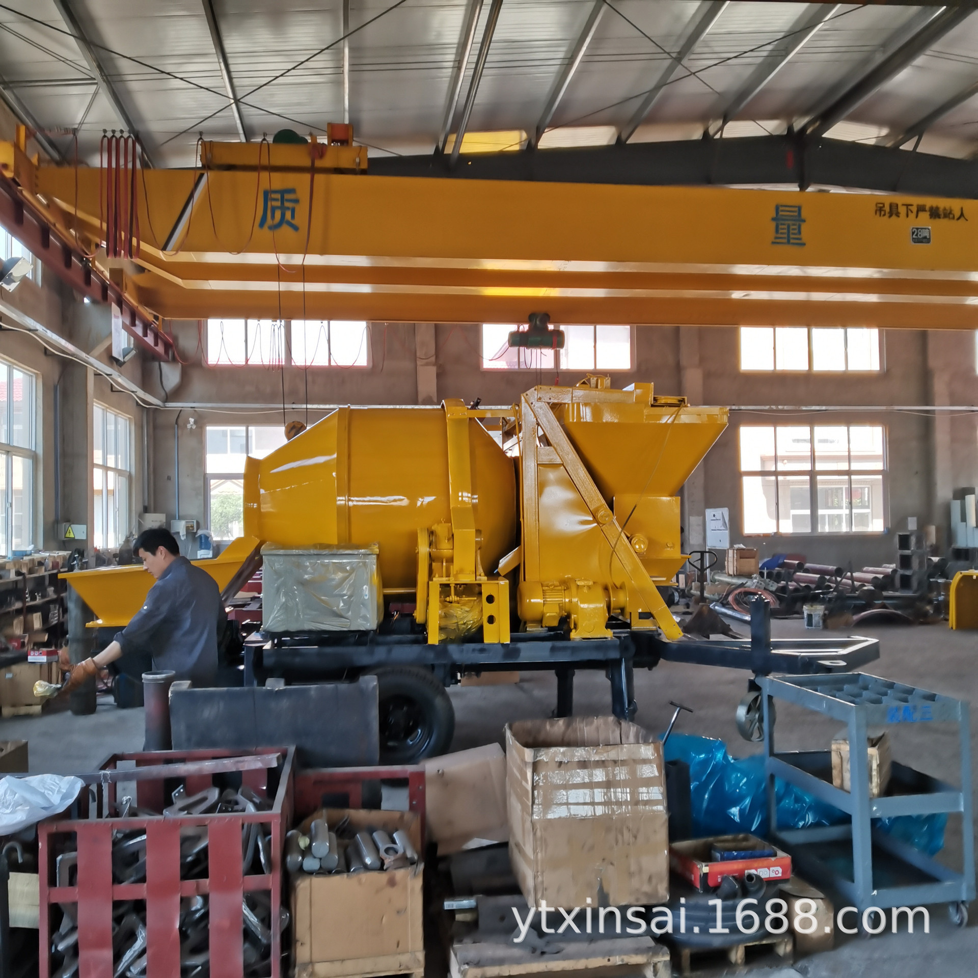 40型搅拌泵设备 搅拌地泵 滚筒搅拌拖泵 混凝土搅拌拖泵一体机