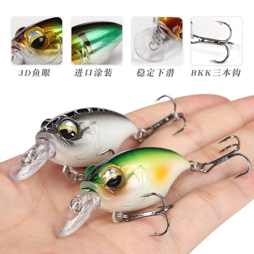 38mm/8g Lure Bait Rock Short Tongue Little Fatty Long-distance Throwing Freshwater Bass Tilted Mouth False Bait