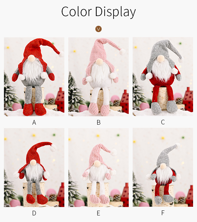 Christmas Supplies Red-haired Forest Old Man Hanging Legs Ornaments display picture 11