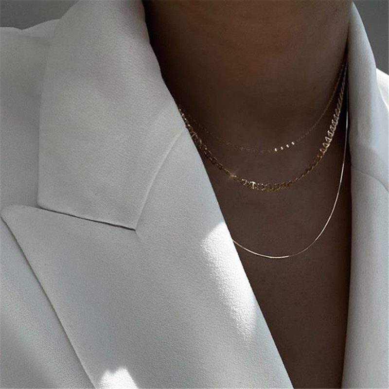 Fashion Hiphop Style Simple Hollow Multi-level Retro Wide Clavicle Chain Necklace For Women display picture 2