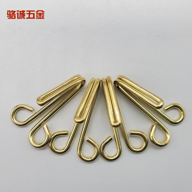 Foshan clothing parts Hooks Brass double hook clothes hardware machining customized Various Double hook