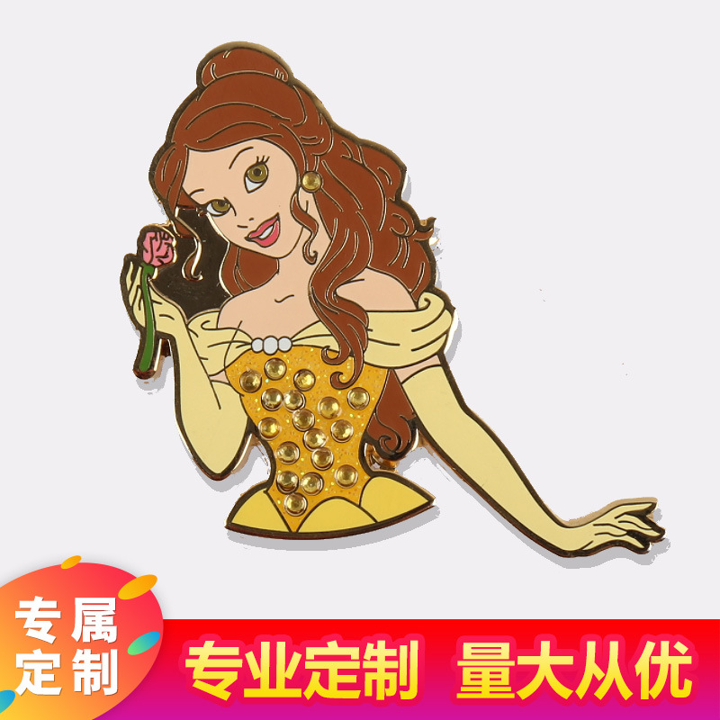 珐琅米老鼠金属徽章 厂家制做胸章logo设计 校徽定货金属冰箱贴