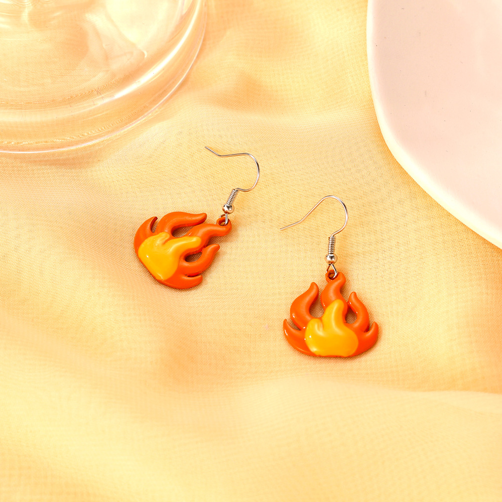 Fun Fashion Cartoon Acrylic Flame Earrings display picture 6