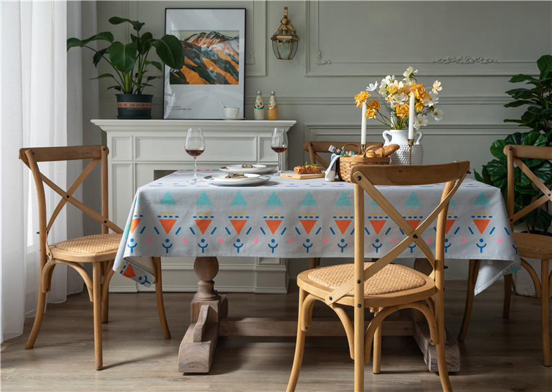 Thickened Polyester Cotton Linen Modern Simple Printed Tablecloth Rectangular Coffee Dining Table Cloth One_voghion.com