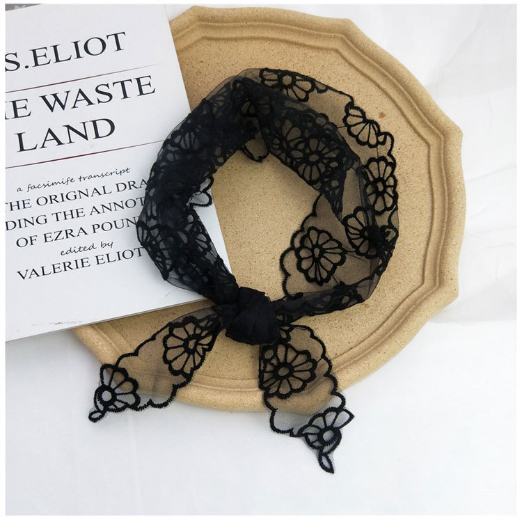 Lace Triangle Scarf Spring And Summer Korean Fashion Scarf Small Silk Scarf Headband Bag Decoration Wholesale Cheap Rs-flyfishing Products display picture 10