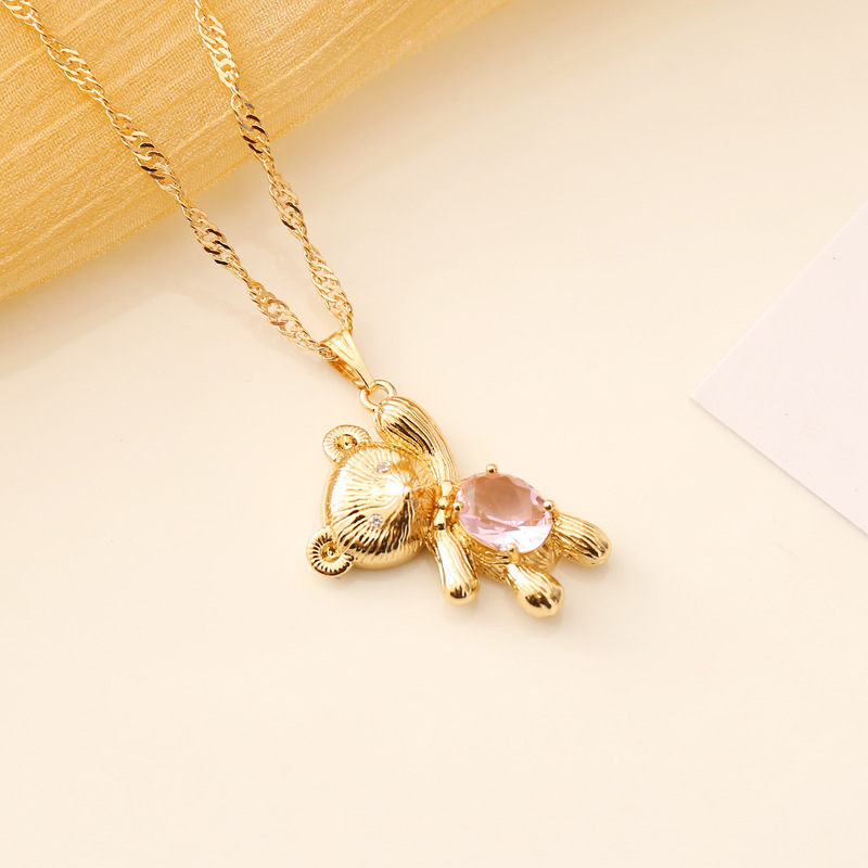 Fashion Multicolor Bear Necklace display picture 3