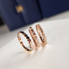 Golden small design brand wedding ring, light luxury style, internet celebrity, 18 carat, pink gold