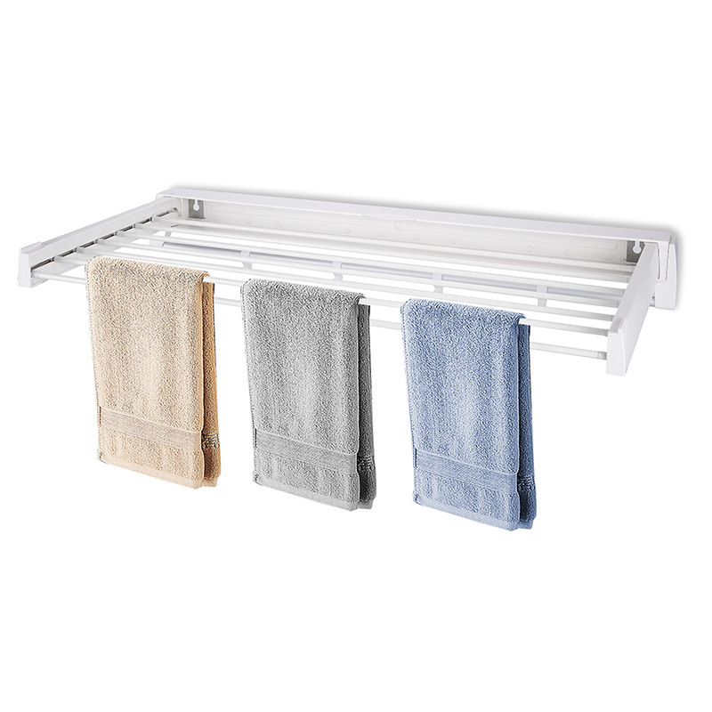 Cross-border wall-mounted retractable ABS towel rack toilet storage rack folding wall-mounted bathroom pendant