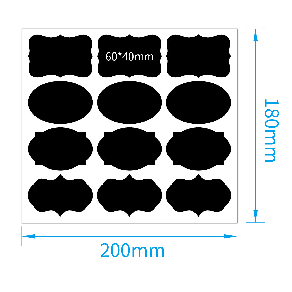 Creative Self-adhesive Label Special-shaped Black Pvc Irregular Stickers display picture 3