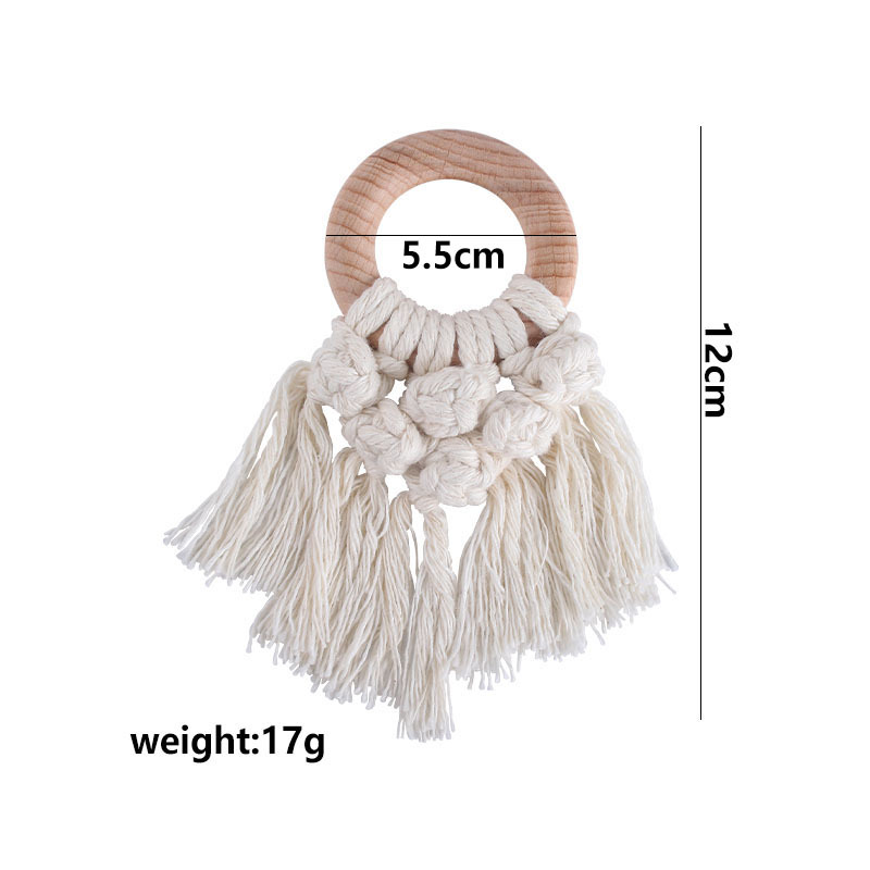 Bebé creativo juguete de haya mordedor nuevo tejido hecho a mano algodón cuerda dientes Shaper bebé dientes molienda palo