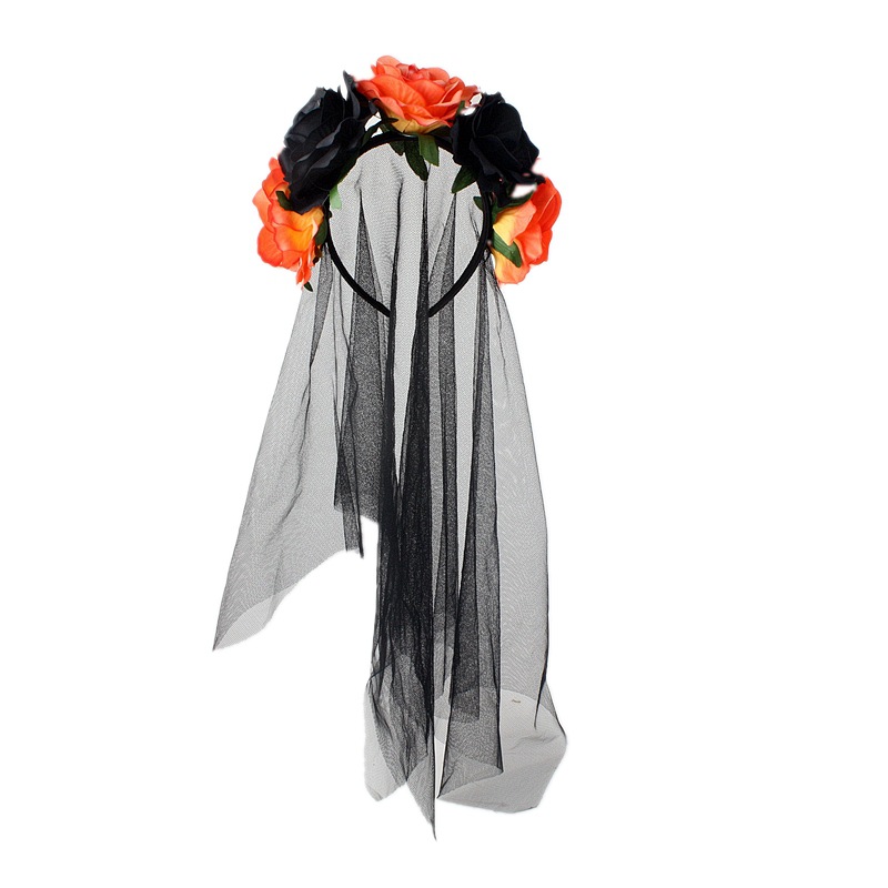 5朵富贵玫网纱发箍 8007