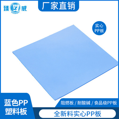 厂家直销 蓝色PP塑料板 食品级塑料板 全新料工程塑料板阻燃板3mm