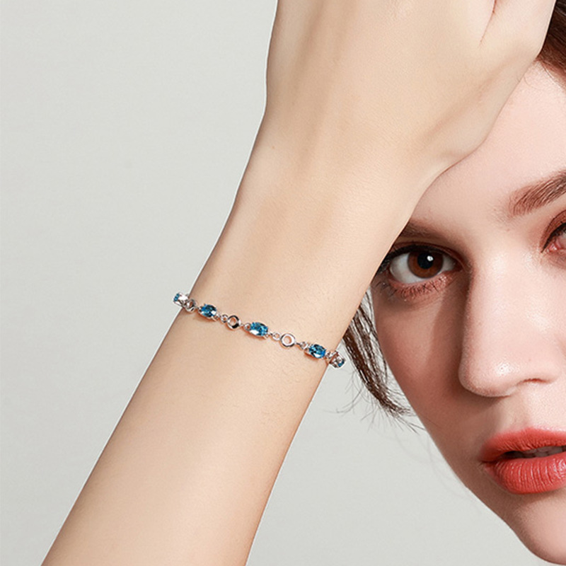 Fashion Geometric Copper Inlay Artificial Gemstones Bracelets