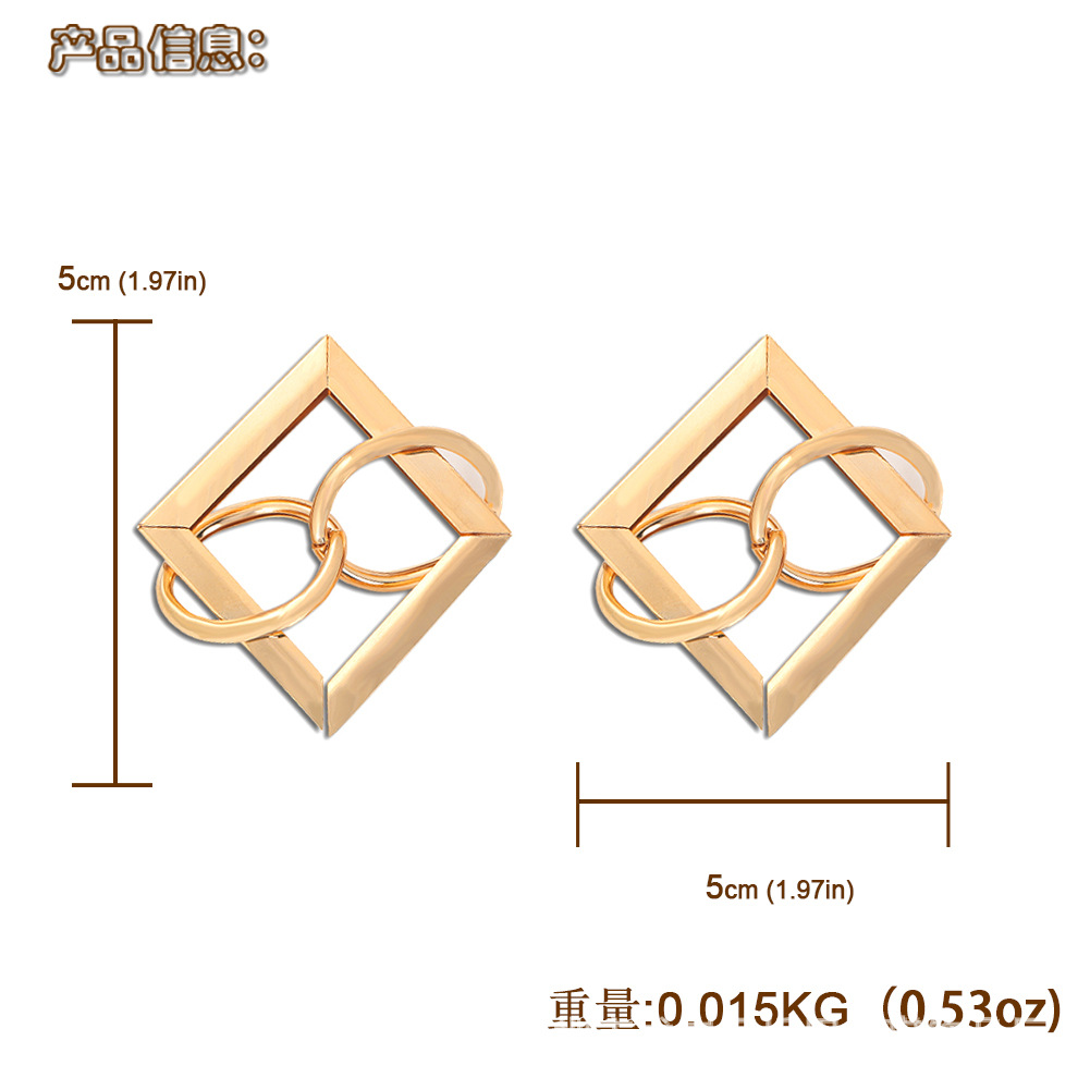 Intellectual Elegant Geometric Diamond Earrings Temperament Long Section Fashion High Sense Japanese And Korean Temperament Fresh And Versatile Wholesale Nihaojewelry display picture 1