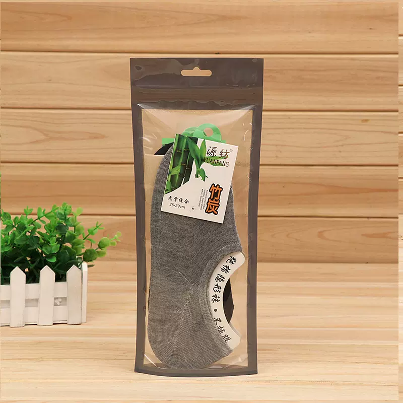 厂家直供空白通用包装袋船袜丝袜塑料透明自封自立拉链袋