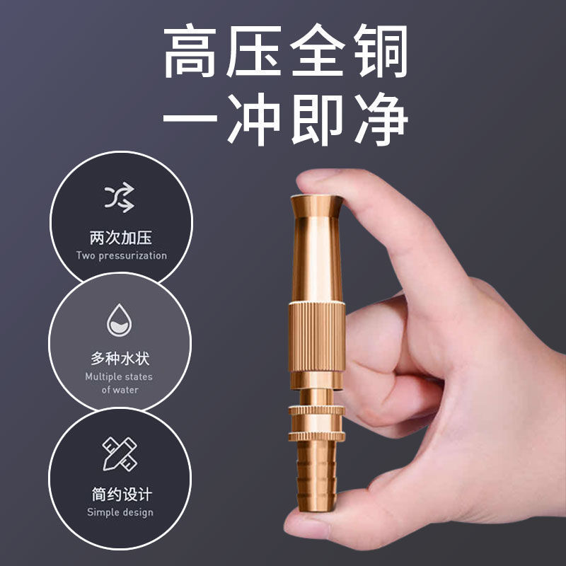高压洗车家用全铜水枪喷头浇花冲地四分水管软管接头清洗洗车神器