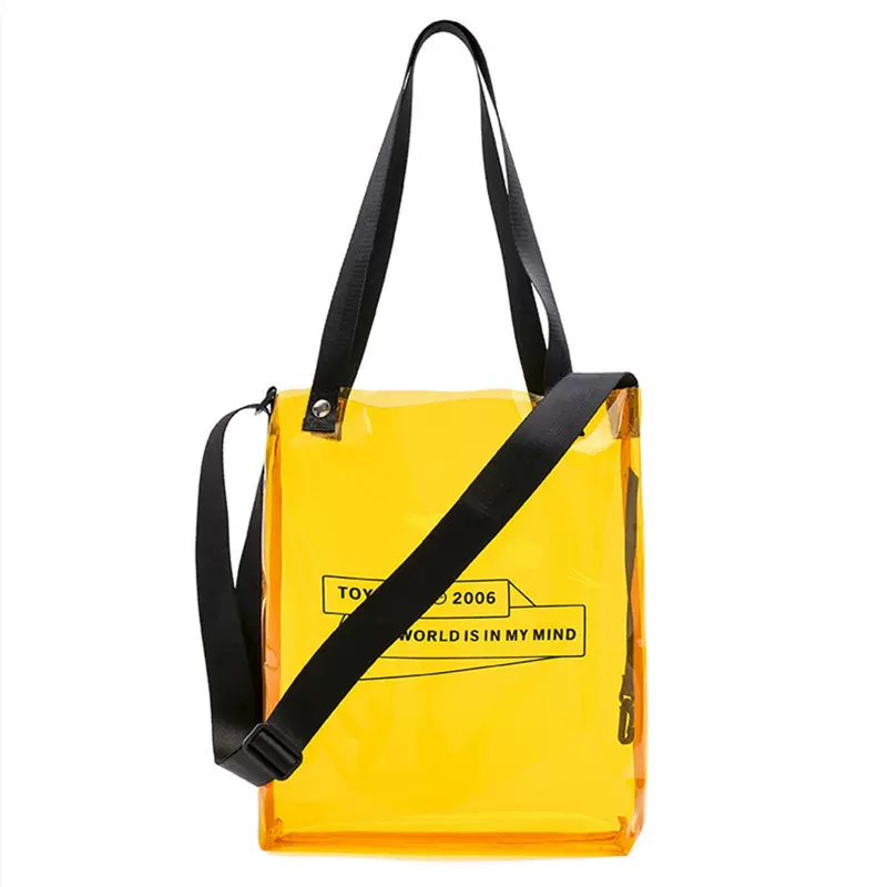 透明包网红果冻包字母印花PVC单肩斜跨包潮手提包