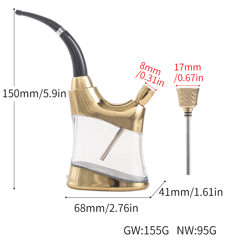 Description Picture 2 of item2024 New Water Pipe Portable LED Mini Hookah Shisha Cigartette Smoking Pipes Men Gift