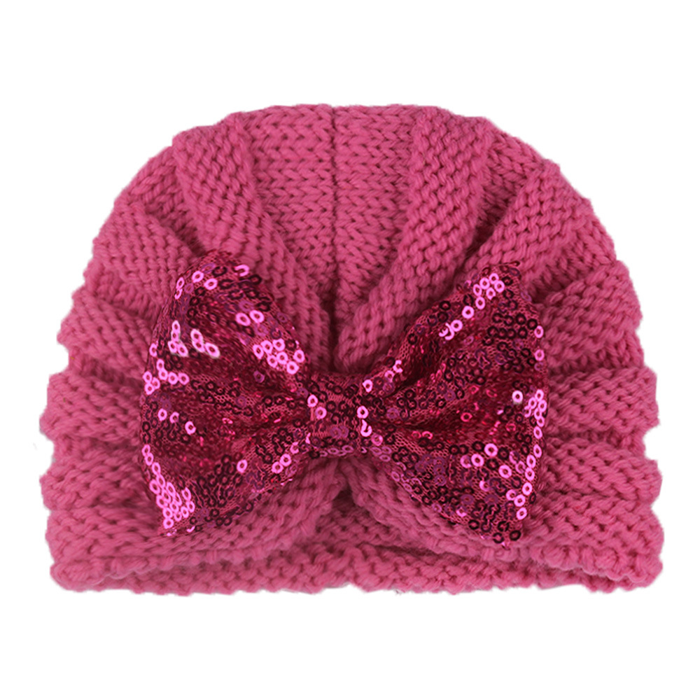 Children Unisex Fashion Bow Knot Sequins Wool Cap display picture 14