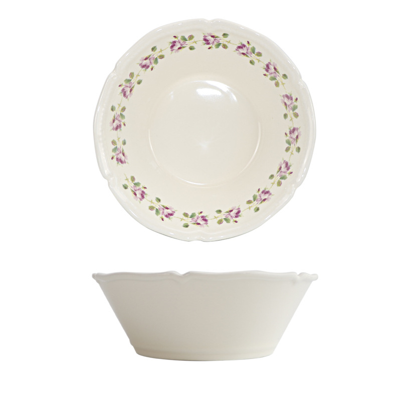 Xinming francés retro vajilla calcomanías en relieve hogar placa de cerámica tazón occidental placa plana plato de fruta ensalada tazón