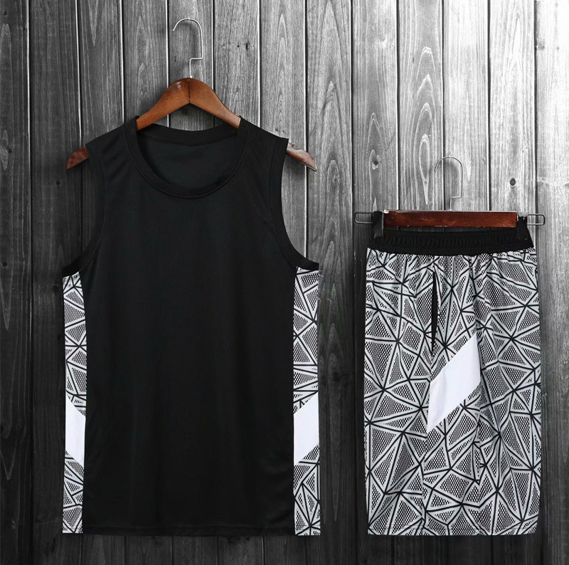 厂家直销成人篮球服套装男学生比赛训练运动队服光板印号定制|ru