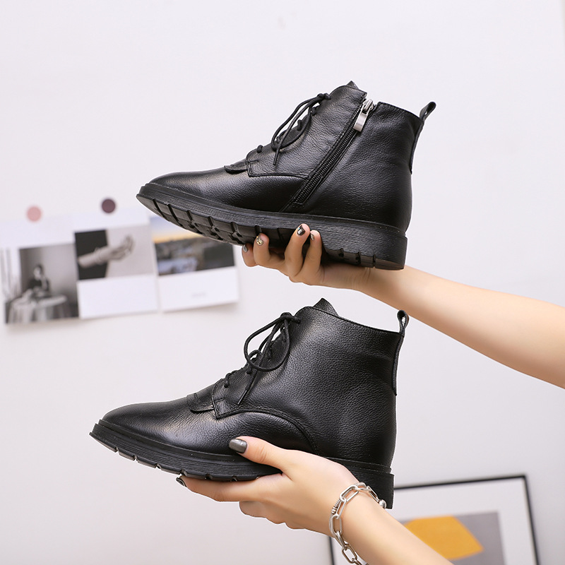 真皮马丁靴女潮2020秋冬新款短靴春秋单靴2020新款英伦风靴子|ru