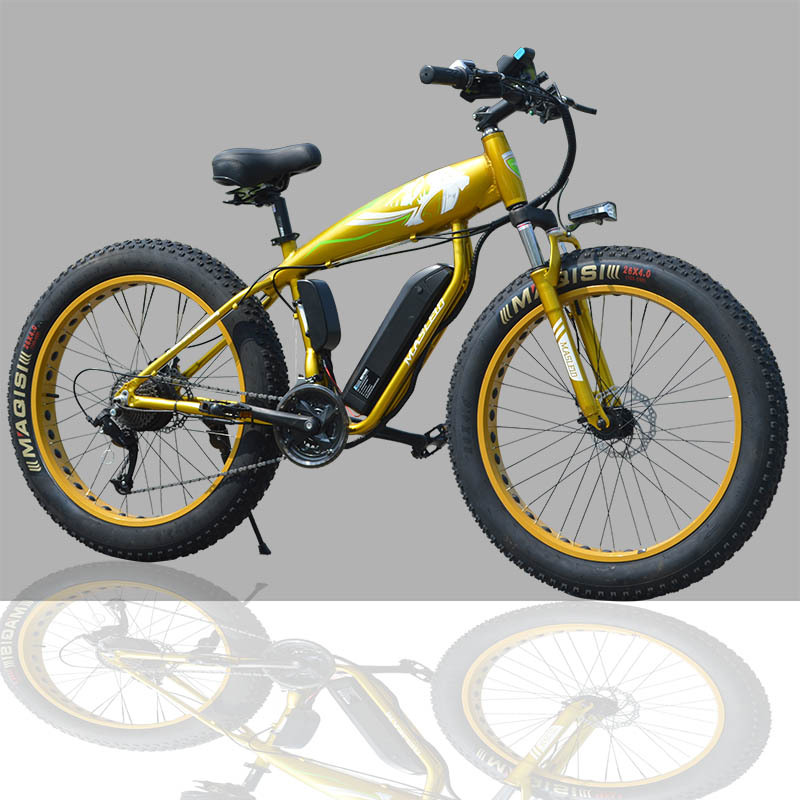 变速雪地自行车4.0车胎/减震铝合金车架越野雪地电动锂电自行车|ru