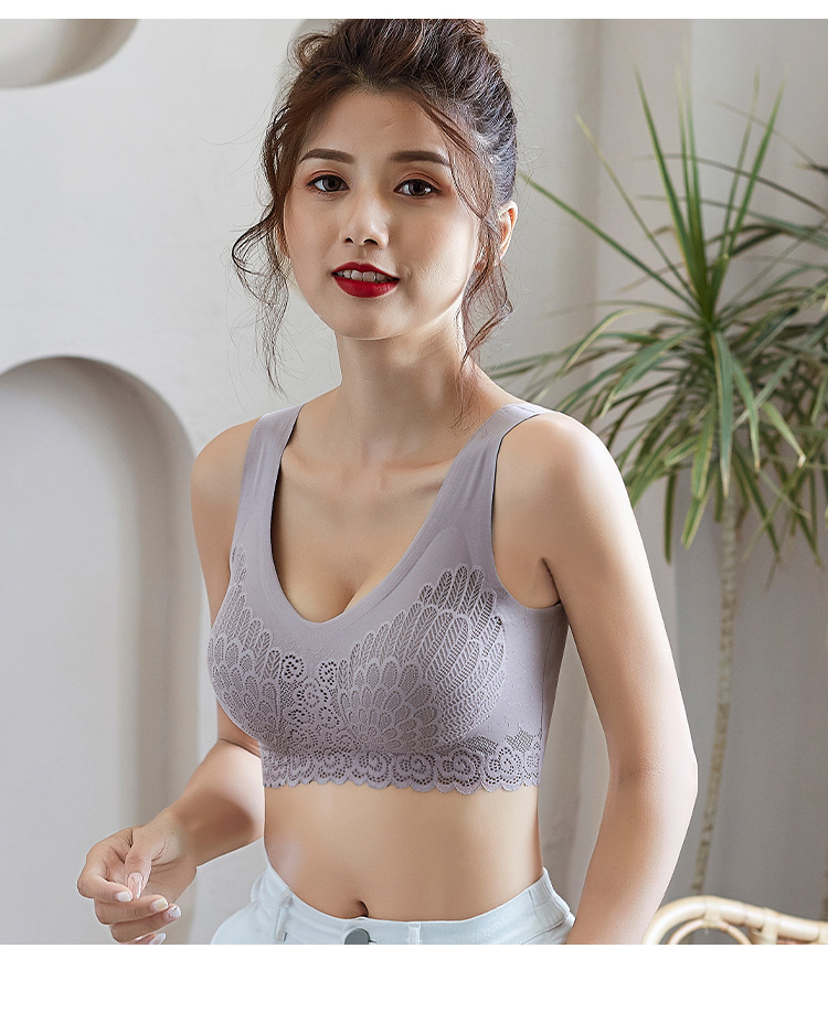 【 Enlarged and fatten up 180 pounds 】 Thai latex 4.0 scarless, frameless vest bra for women, ice silk underwear for women detail image 17