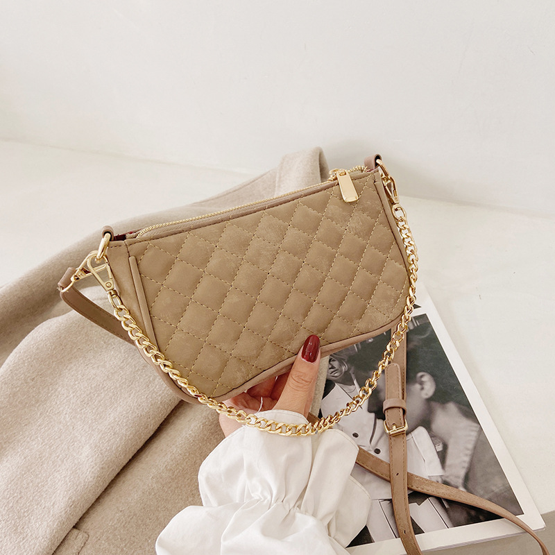 网红洋气菱格链条包包女2020新款韩版时尚单肩包百搭潮手提斜挎包|ru