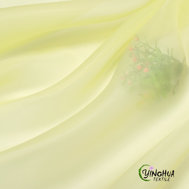 Twill Organza Silk Fabric Spring and Summer Smooth Glass Yarn Clothing Packaging Decorative Material Glitter Twill Fabric