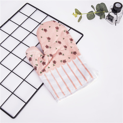 Kitchen baking oven microwave silicone heat-insulating gloves exquisite high-temperature grid gloves wholesale