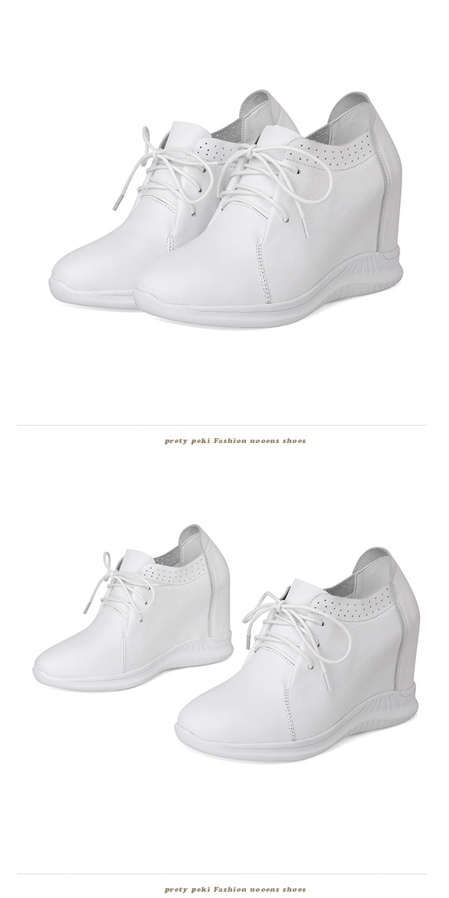Giày sneaker nữ tăng chiều cao đế dày phong cách đơn giản thoải mái — màu đen chi tiết 11