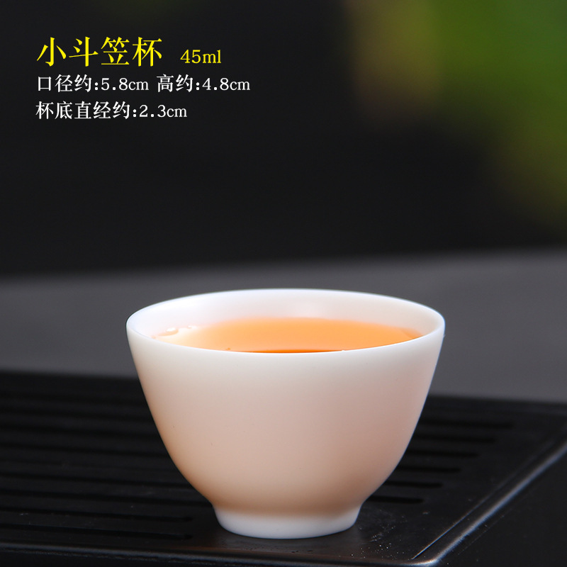 Winjiang dehua porcelana blanca Kung Fu taza de té oveja grasa Jade taza de té hecha a mano cerámica pequeña taza de té hogar taza individual