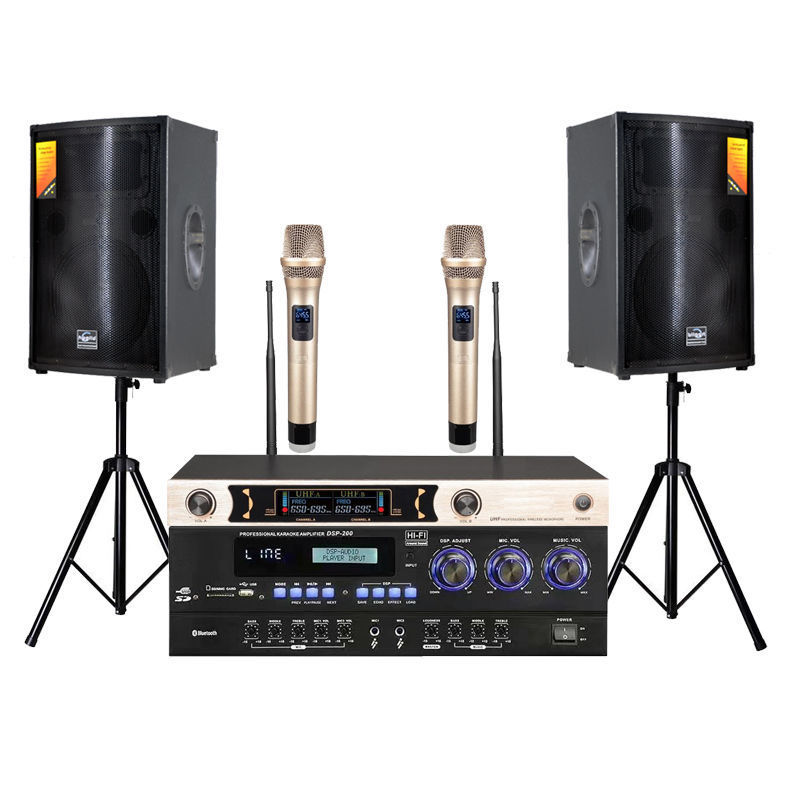 哈乐迪12寸15寸家庭KTV户外演出音响套装大功率卡拉OK专业婚庆