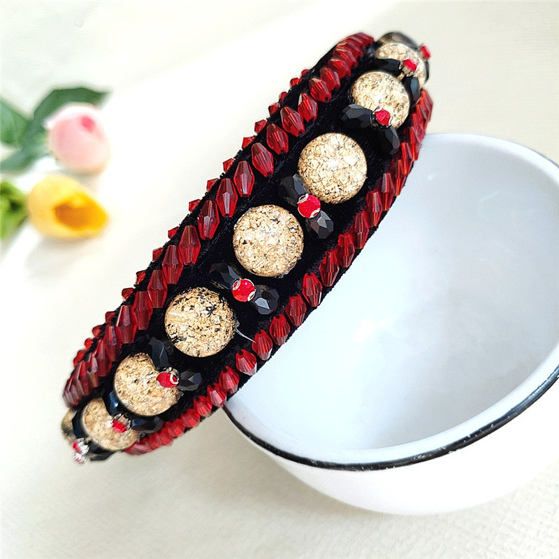 New Exaggerated Hairband Fashion Handmade Crystal Color Drill Headband Wholesale Nihaojewelry display picture 1