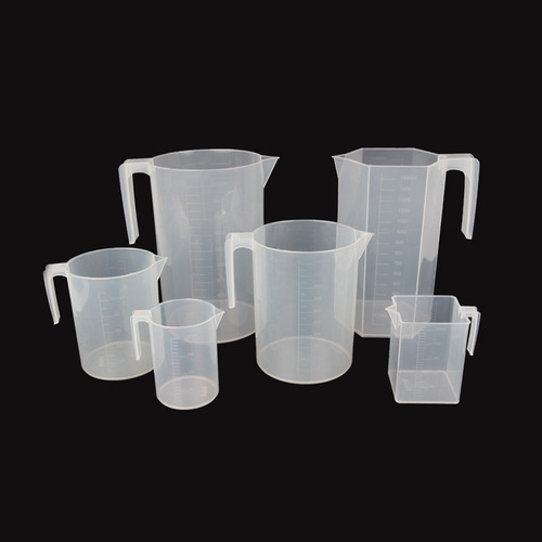 Plastic measuring cup with built-in scale, thickened handle, transparent measuring cup, scientific chemistry laboratory instrument
