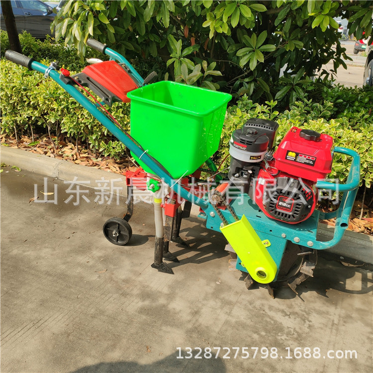 玉米大豆双行播种机 汽油链轨耘播机田间套种施肥机