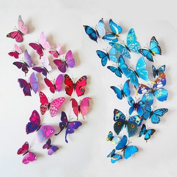 12pcs 3d wall sticker butterfly home dec...