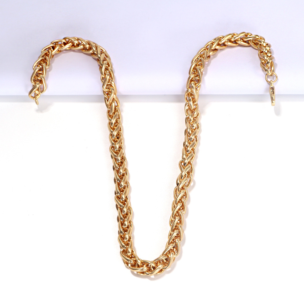 Zweifarbige Geometrische Schlangenknochen-halskette Aus Gold Und Silber Mit Metallnähten display picture 6