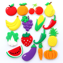 新款卡通創意可愛水果立體軟膠冰箱貼磁貼早教水果裝飾貼黑板貼